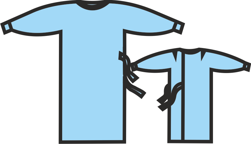 Халат хірургічний 150 см, матеріал СМС щ. 35 г/м2, стерильний